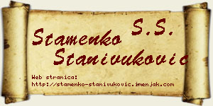 Stamenko Stanivuković vizit kartica